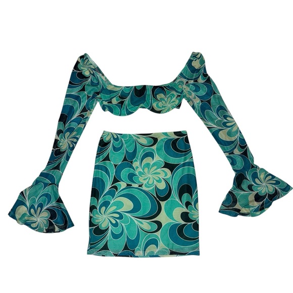 PRINCESS POLLY SOUL SISTER SET GREEN MULTI COLOR SIZE SMALL / SIZE 6 - Picture 5 of 6